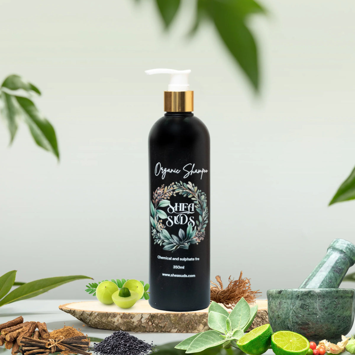 Nourish your hair with SheaSuds organic shampoo — sulfate-free, natural, and perfect for smooth, shiny hair.